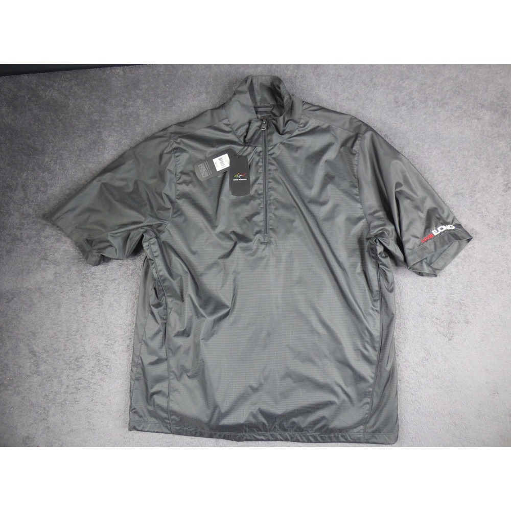 Greg Norman Mens Golf Pullover Gray 1/4 Zip Short Sleeve Wind Shirt G7WJ723 M
